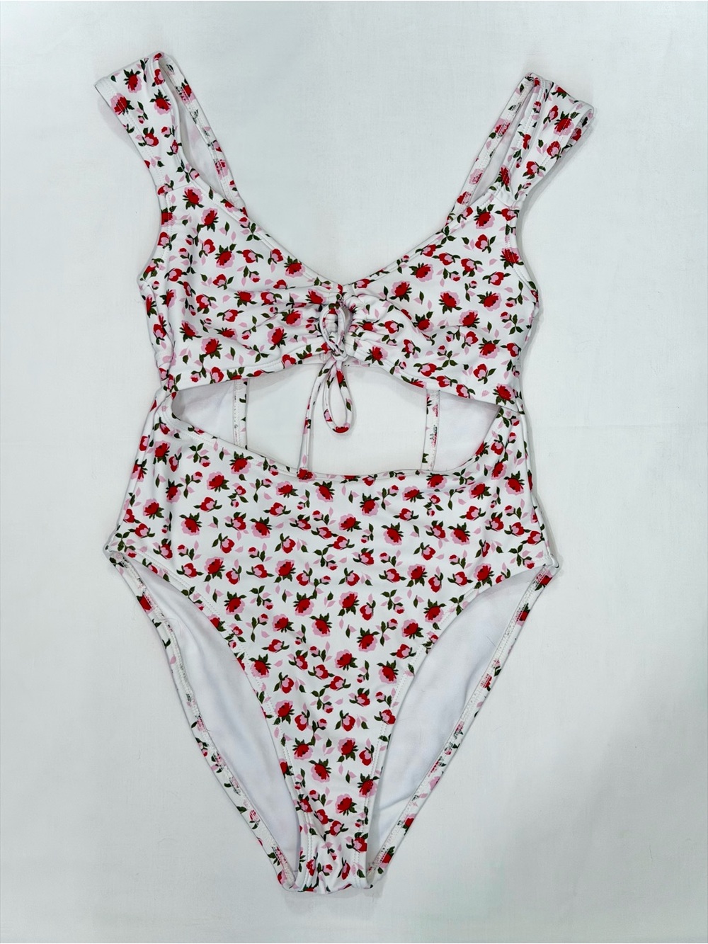 Xhilaration Floral swimsuit one piece waist cutout Small